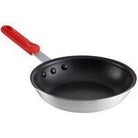 Choice 8" Aluminum Non-Stick Fry Pan with Red Silicone Handle