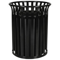 Ex-Cell Kaiser SC-2633 BLK Streetscape Black Gloss 37 Gallon Round Classic Outdoor Trash Receptacle