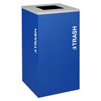 Ex-Cell Kaiser RC-KDSQ-T RYX Kaleidoscope Collection Royal Blue Texture 24 Gallon Square Trash Receptacle