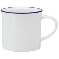 Luzerne Tin Tin by 1880 Hospitality L2105008042 11 oz. White / Blue Porcelain Coffee Mug - 36/Case