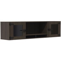 Safco MRHTGD72STO Mirella 72" x 15" x 18" Southern Tobacco Wall-Mounted Hutch with Glass Doors