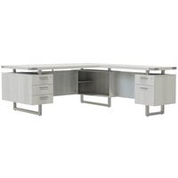 Safco MRLSBF7236WAH Mirella 72" x 78" White Ash L-Shaped Desk with 36" Deep 4 Storage, and 1 File Drawer