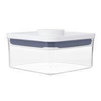 OXO Good Grips 1.1 Qt. Clear Mini Square SAN Plastic Food Storage Container with White POP Lid