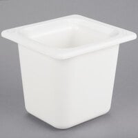 Carlisle CM110402 Coldmaster 1/6 Size White Cold ABS Plastic Food Pan - 6" Deep