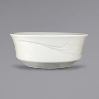 International Tableware NP-15 Newport 13 oz. Ivory (American White) Embossed Stoneware Nappie / Oatmeal Bowl - 36/Case