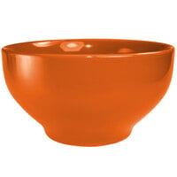 International Tableware CA-44-O Cancun 44 oz. Orange Stoneware Footed Bowl - 12/Case