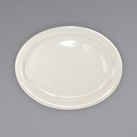 International Tableware VA-12 Valencia 9 3/4" x 7 1/2" Ivory (American White) Narrow Rim Stoneware Platter - 24/Case