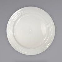 International Tableware NP-9 Newport 9 5/8" Ivory (American White) Embossed Stoneware Plate - 24/Case