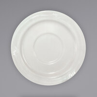 International Tableware NP-2 Newport 5 3/8" Ivory (American White) Embossed Stoneware Saucer - 36/Case