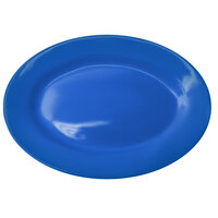 International Tableware CA-13-LB Cancun 11 1/2" x 8 1/4" Light Blue Stoneware Wide Rim Platter - 12/Case