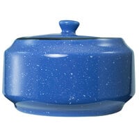 International Tableware CF-61 Campfire 13 oz. Speckle Ocean Blue Stoneware Sugar Bowl with Lid - 12/Case