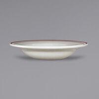 International Tableware GR-3 Granada 10 oz. Ivory (American White) Brown Speckled Stoneware Deep Rim Soup Bowl - 24/Case