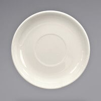 International Tableware 822-01S 6 1/8" Ivory (American White) Stoneware Latte Saucer - 24/Case