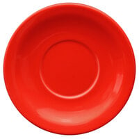 International Tableware CAN-2-CR Cancun 5 1/2" Crimson Red Stoneware Narrow Rim Saucer - 36/Case