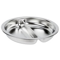 Vollrath 49334 2.5 Qt. Stainless Steel 2-Compartment Round Food Pan