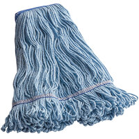 Carlisle Flo-Pac 36946014 Blue Extra Large Cotton Blend Looped End Wet Mop Head with 5" Blue Headband