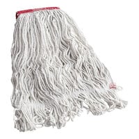 Carlisle Flo-Pac 369552B00 Natural Large Cotton Looped End Wet Mop Head with 5" Red Headband