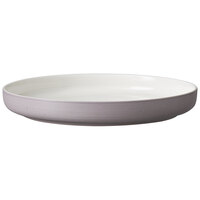 Luzerne Hamptons by 1880 Hospitality HO1802023WH 9" White / Gray Speckle Porcelain Deep Plate with Raised Rim - 12/Case