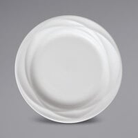 Sant'Andrea Pensato by 1880 Hospitality R4930000149 10 1/4" Round Bright White Embossed Wide Rim Porcelain Plate - 12/Case