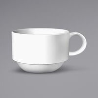 Sant'Andrea Montague by 1880 Hospitality W6000000530 9 oz. White Stackable Bone China Cup - 36/Case