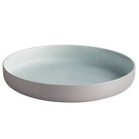 Luzerne Hamptons by 1880 Hospitality HO1802026BL 10" Blue / Gray Speckle Porcelain Deep Plate with Raised Rim - 12/Case