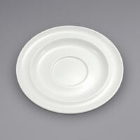 Sant'Andrea Cromwell by 1880 Hospitality W6030000500 6 1/8" Warm White Wide Rim Porcelain Saucer - 36/Case