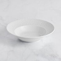 Sant'Andrea Francia by 1880 Hospitality R4920000751 10 5/8" Bright White Embossed Wide Rim Porcelain Pasta Bowl - 12/Case