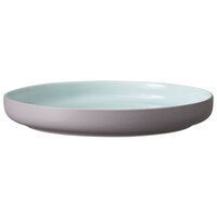 Luzerne Hamptons by 1880 Hospitality HO1802021BL 8 1/4" Blue / Gray Speckle Porcelain Deep Plate with Raised Rim - 24/Case