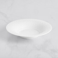 Sant'Andrea Francia by 1880 Hospitality R4920000786 11" Bright White Embossed Wide Rim Porcelain Trumpet Bowl - 12/Case