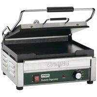 Waring WFG250 Tostato Supremo Large Smooth Top & Bottom Panini Grill - 14 1/2" x 11" Cooking Surface - 120V, 1800W