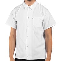 Uncommon Chef 0950 White Customizable Six Snap Cook Shirt - M