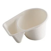 Eco-Products EP-SCC42 WorldView 4" 10 oz. White 2-Compartment Sugarcane Take-Out Container - 600/Case