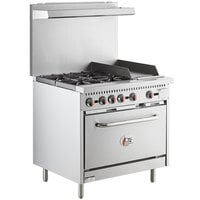 Cooking Performance Group S36-G12-N Natural Gas 4 Burner 36" Range with 12" Griddle and Standard Oven
