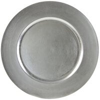 10 Strawberry Street LAS-24 13" Lacquer Round Silver Charger Plate - 12/Pack