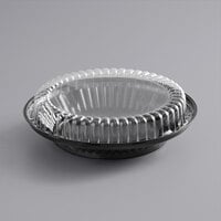Choice 9" Black Pie Container with Clear Low Dome Lid - 25/Pack