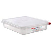 Araven 03032 1/2 Size Translucent Polypropylene Food Pan with Airtight Lid - 2 1/2" Deep
