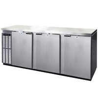 Continental Refrigerator BB90NSS 90" Stainless Steel Solid Door Back Bar Refrigerator