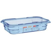 Araven 07816 1/4 Size Blue ABS Plastic Food Pan - 2 1/2" Deep