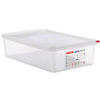 Araven 03036 Full Size Translucent Polypropylene Food Pan with Airtight Lid - 4 inch Deep