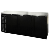 Continental Refrigerator BB90NPT 90" Black Solid Door Pass-Through Back Bar Refrigerator