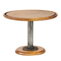 Cal-Mil 4310-9-99 Madera Rustic Pine 13" x 9" Footed Pedestal Cake Stand