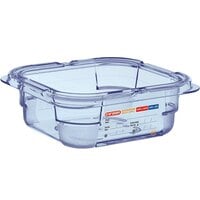 Araven 07796 1/6 Size Blue ABS Plastic Food Pan - 2 1/2" Deep