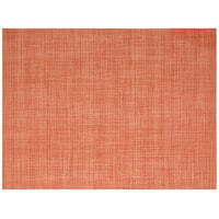 Front of the House XPM099ORV83 Metroweave 16" x 12" Apricot Mesh Woven Vinyl Rectangle Placemat - 12/Pack