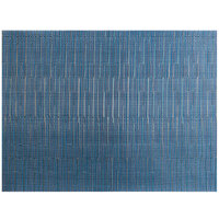 Front of the House XPM119BLV83 Metroweave 16" x 12" Blues Rush Woven Vinyl Rectangle Placemat - 12/Pack