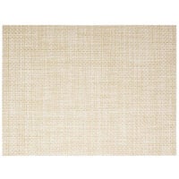 Front of the House XPM047NAV83 Metroweave 16" x 12" Natural Basketweave Woven Vinyl Rectangle Placemat - 12/Pack
