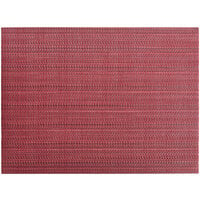 Front of the House XPM094RDV83 Metroweave 16" x 12" Red Urban Woven Vinyl Rectangle Placemat - 12/Pack