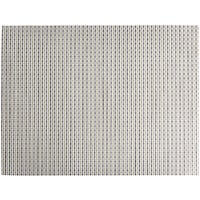 Front of the House XPM041SIV83 Metroweave 16" x 12" Silver Basketweave Woven Vinyl Rectangle Placemat - 12/Pack