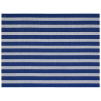 Front of the House XPM102BLV83 Metroweave 16" x 12" Blue Nautical Woven Vinyl Rectangle Placemat - 12/Pack