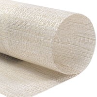 Front of the House XPM130NAV83 Metroweave 16" x 12" Natural Husk Woven Vinyl Rectangle Placemat - 12/Pack