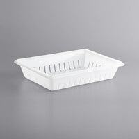 Vigor 26" x 18" x 5" White Polyethylene Food Drain Box / Colander